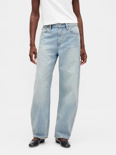 High Rise Barrel Jeans - Light wash