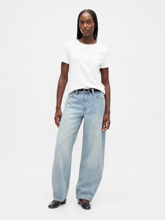High Rise Barrel Jeans - Light wash