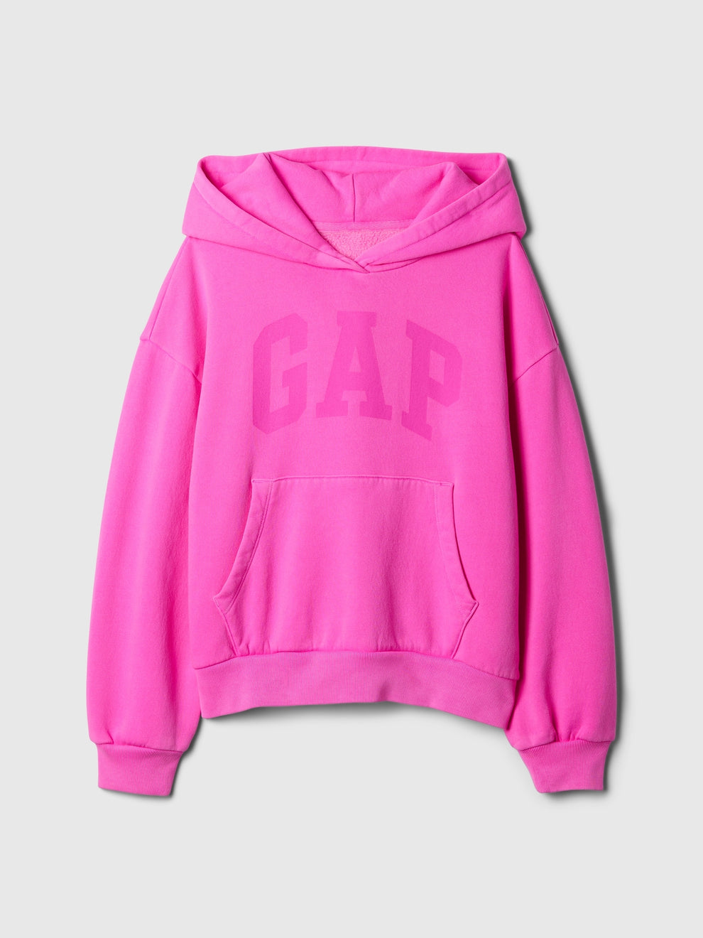 Gap Kids VintageSoft Logo Hoodie in Standout pink, product-only front view