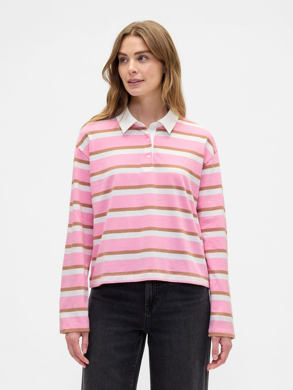 Relaxed Rugby Polo Shirt - May pink