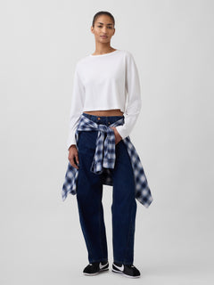 High Rise Barrel Jeans - Dark rinse