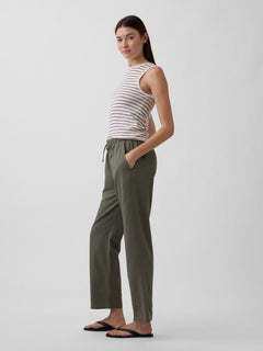Mid Rise Easy Twill Pants - Mesculen green