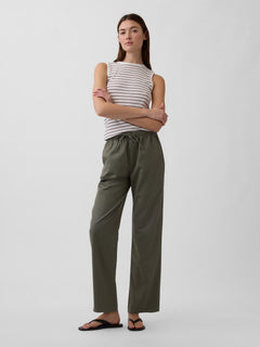 Mid Rise Easy Twill Pants - Mesculen green