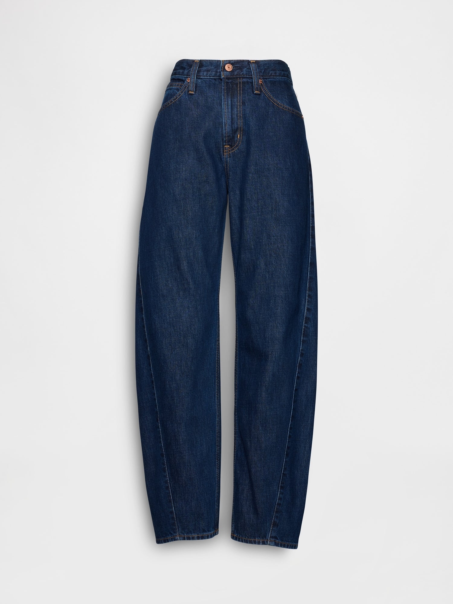 High Rise Barrel Jeans - Dark rinse