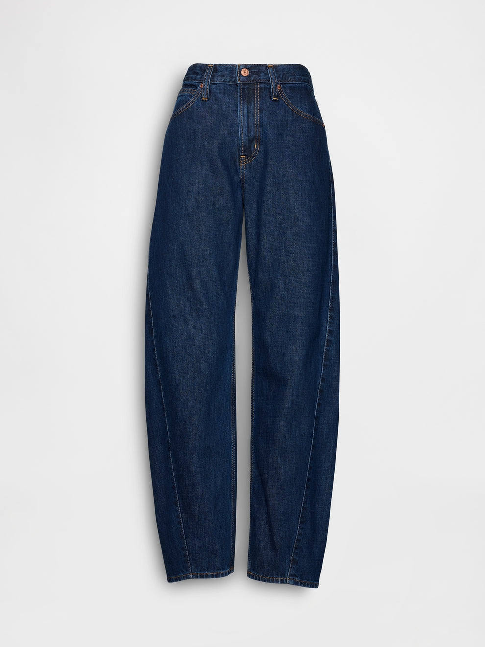 High Rise Barrel Jeans - Dark rinse