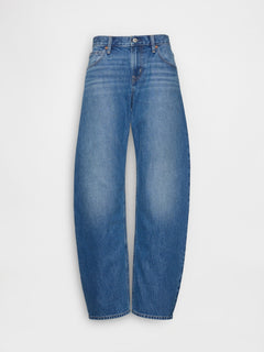 Low Rise Barrel Jeans - Medium indigo