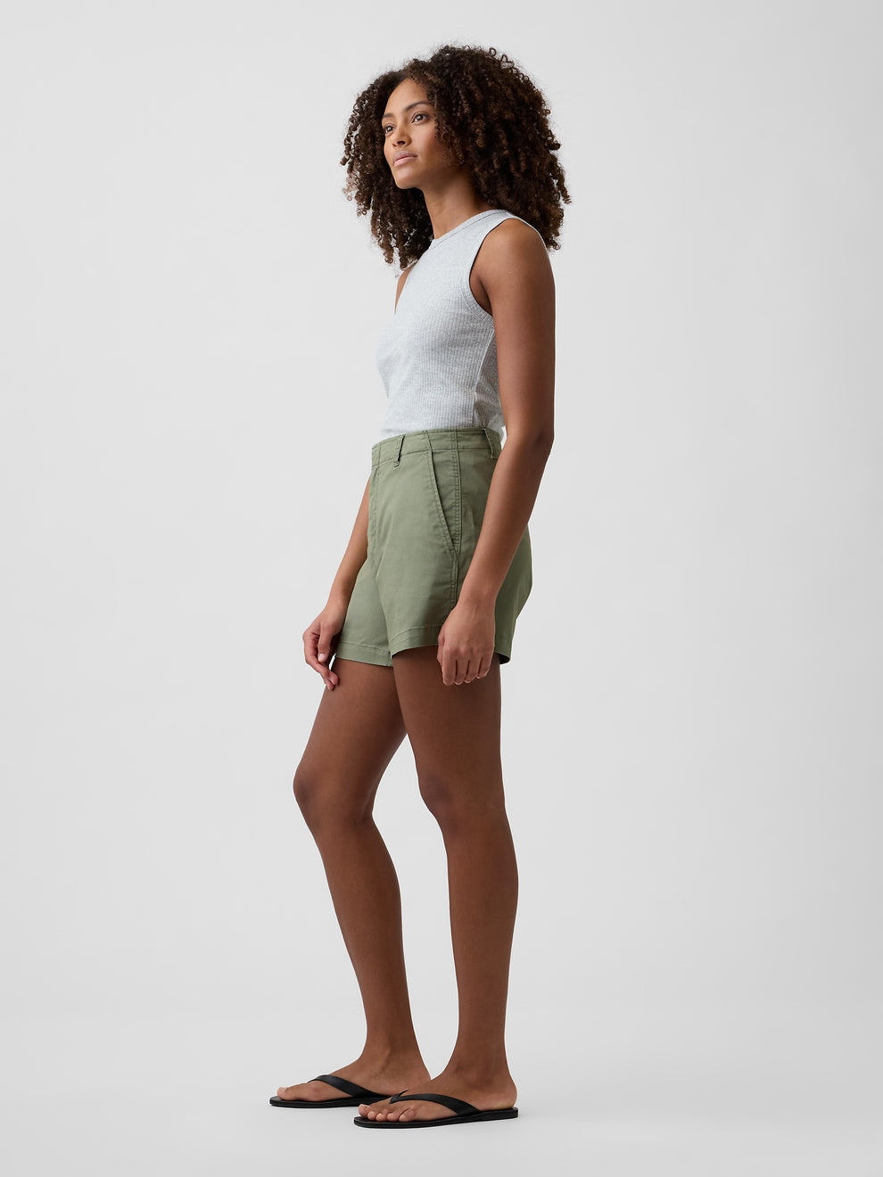 5" Mid Rise Downtown Khaki Shorts - Walden green