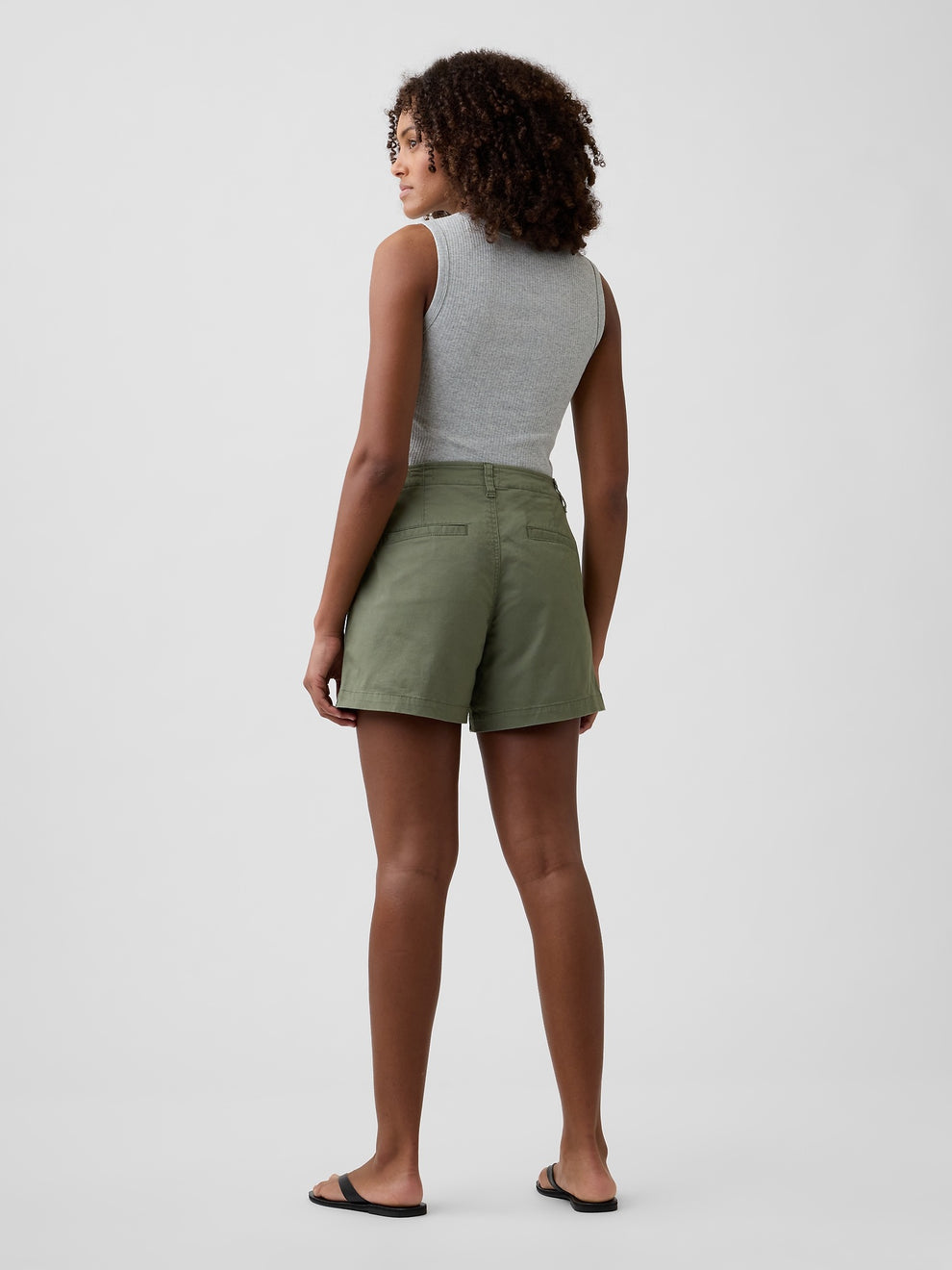 5" Mid Rise Downtown Khaki Shorts - Walden green