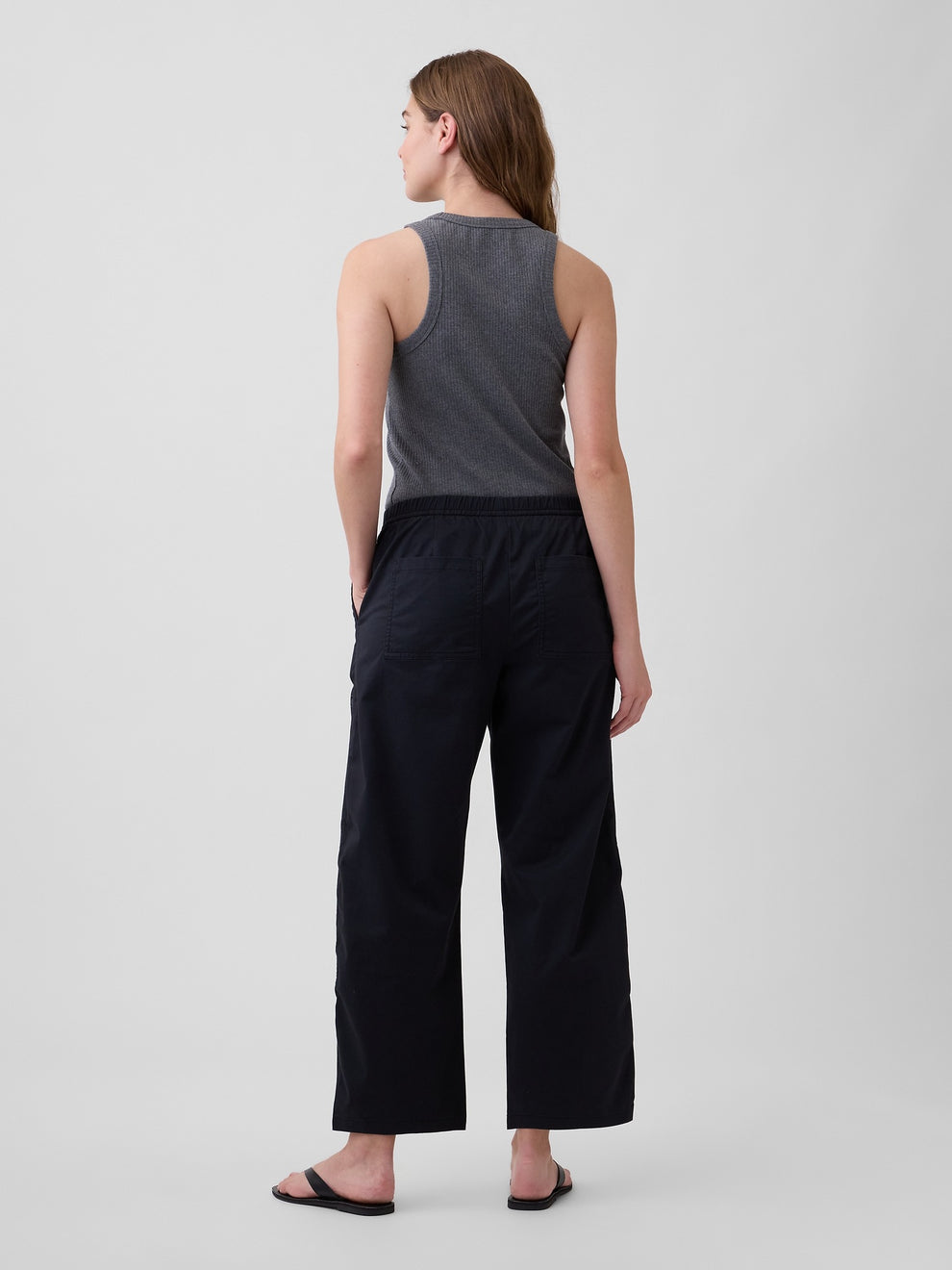 Mid Rise Easy Barrel Khakis - Black moonless night