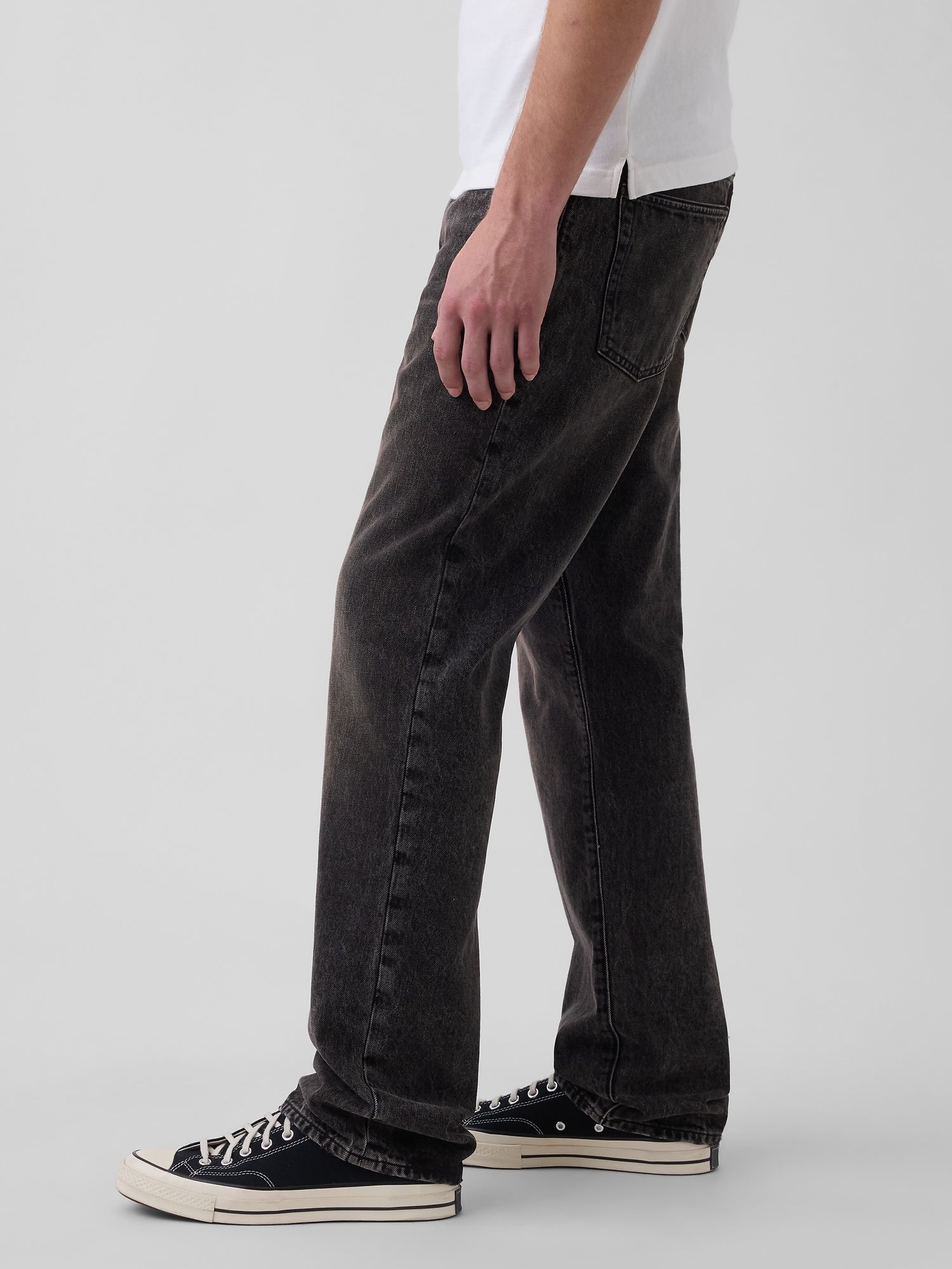 Relaxed Straight Jeans - black wash