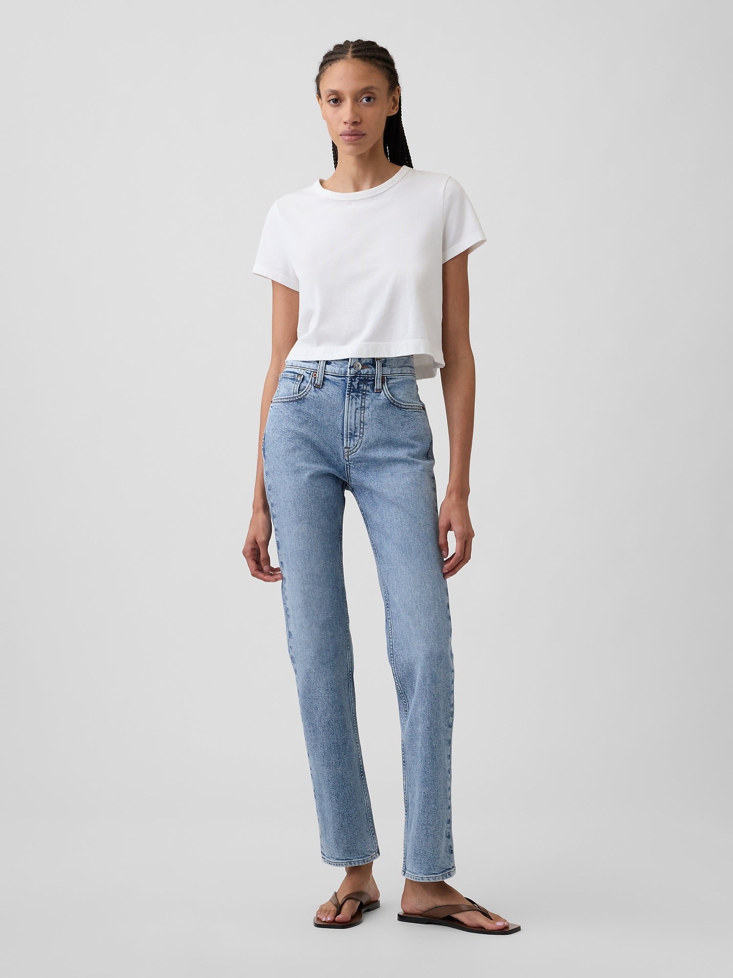 High Rise '90s Straight Jeans - Light wash