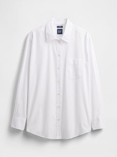 Organic Cotton Poplin Big Shirt - New optic white