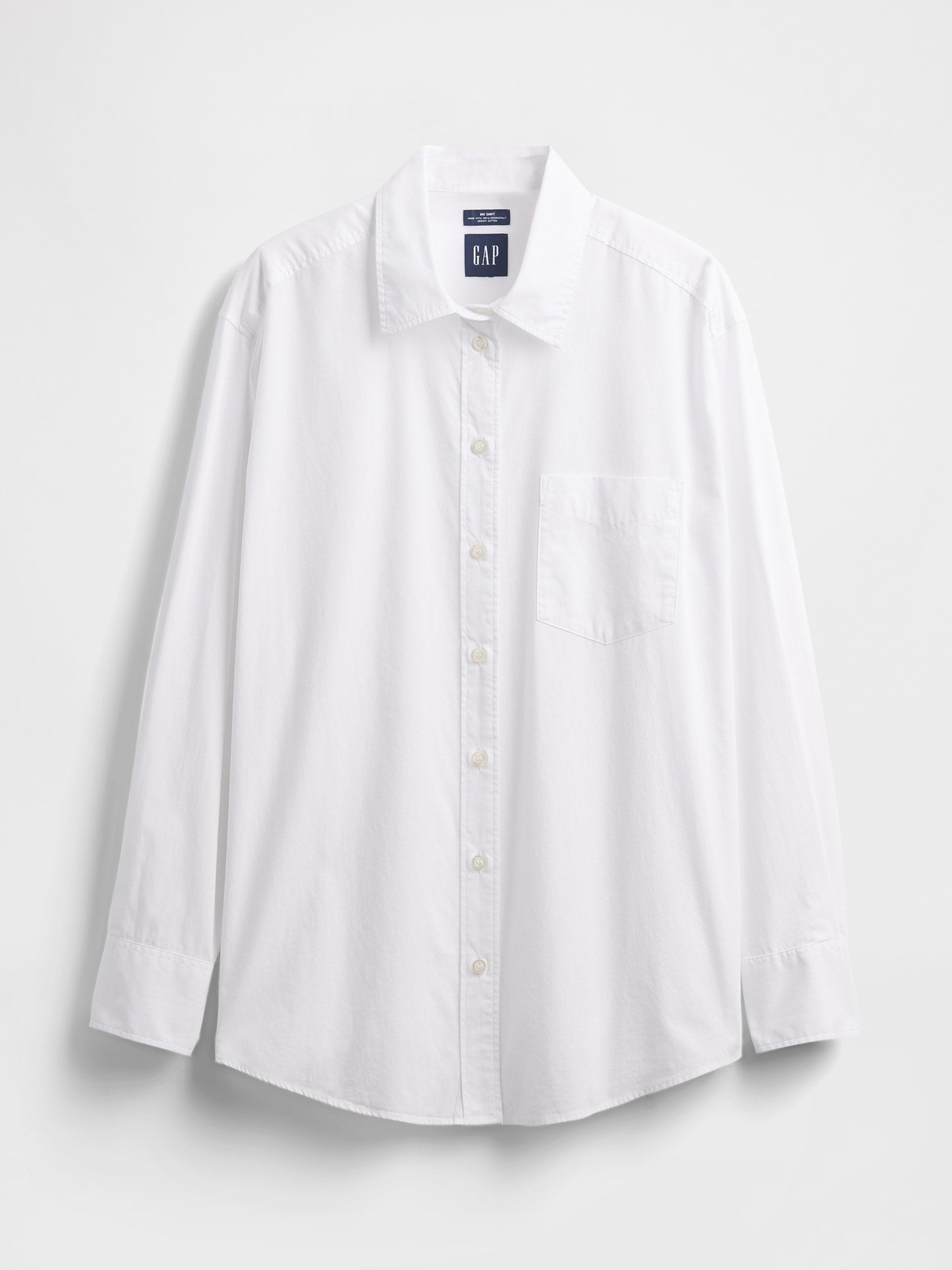 Organic Cotton Poplin Big Shirt - New optic white