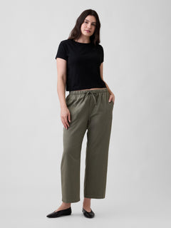 Mid Rise Easy Twill Pants - Mesculen green