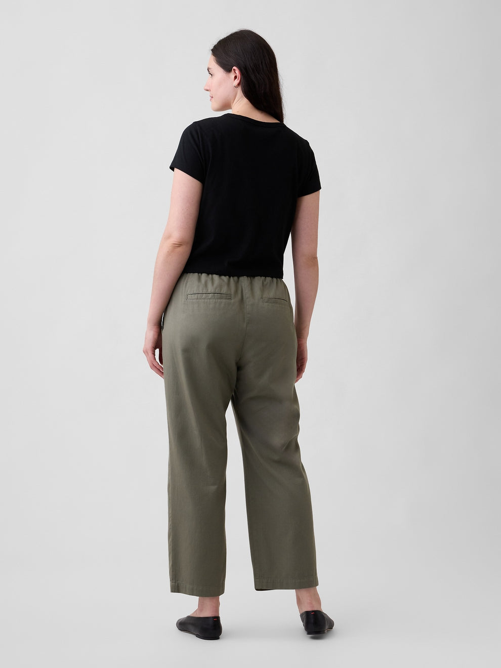 Mid Rise Easy Twill Pants - Mesculen green