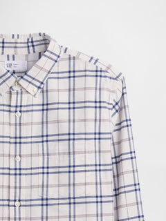 Oxford Shirt in Standard Fit - White blue plaid