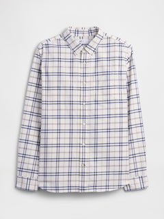 Oxford Shirt in Standard Fit - White blue plaid