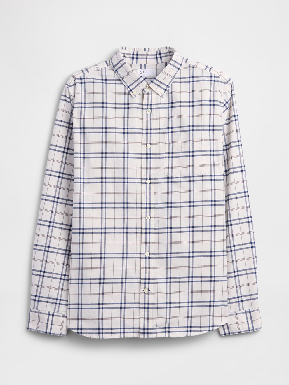 Oxford Shirt in Standard Fit - White blue plaid