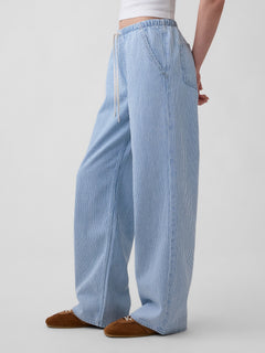 Low Rise UltraSoft Easy '90s Loose Stripe Jeans - Railroad blue stripe