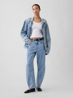 High Rise Barrel Jeans - Light wash