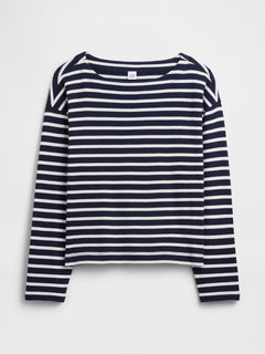 Stripe Boatneck Top - Navy stripe
