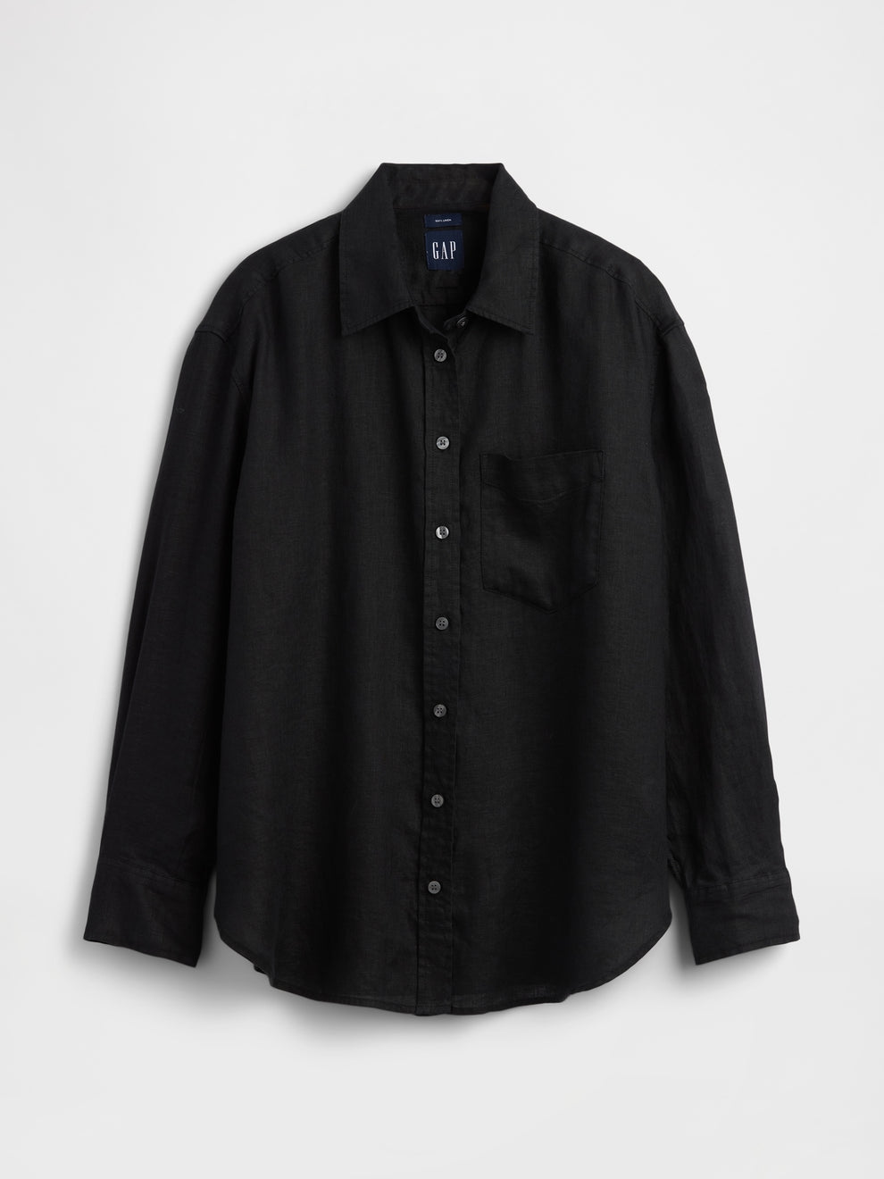 100% Linen Oversized Shirt - Black