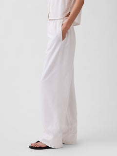 Linen-Blend Easy Wide-Leg Pants - New off white