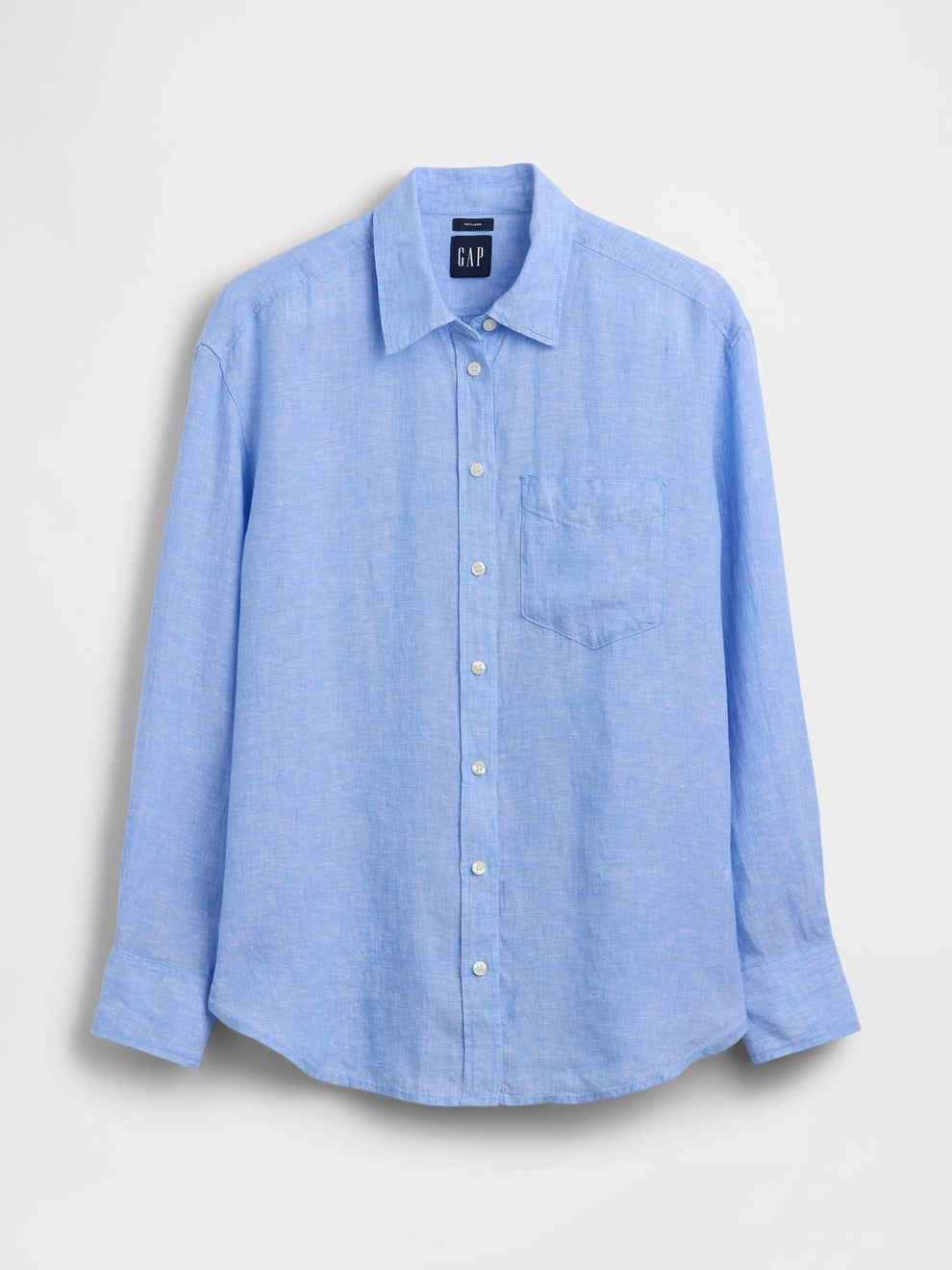 100% Linen Oversized Shirt - Shirting blue