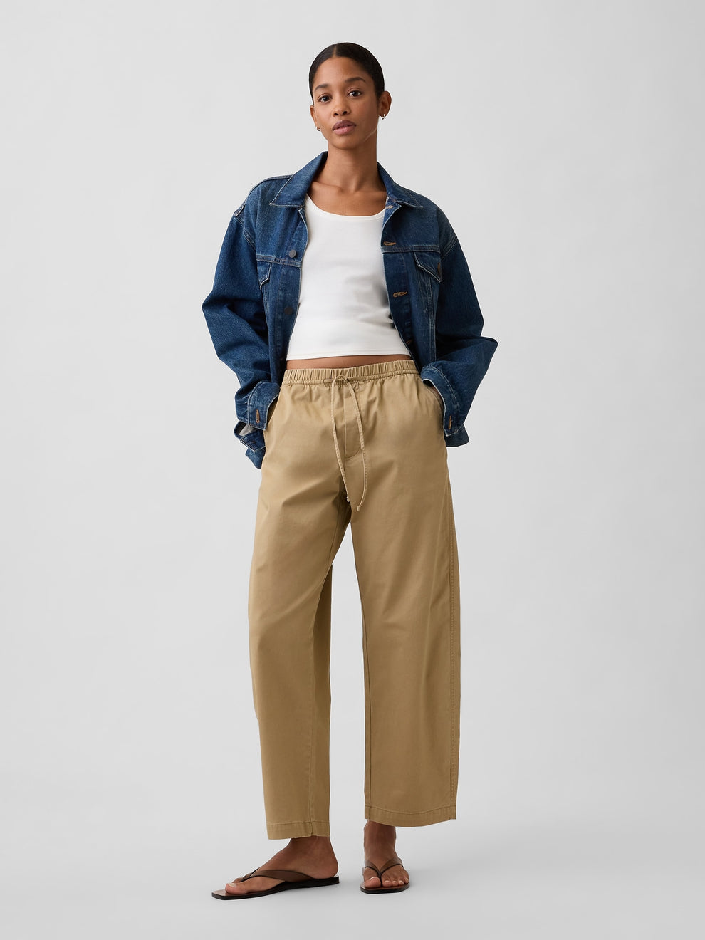 Mid Rise Easy Barrel Khakis - Mojave brown