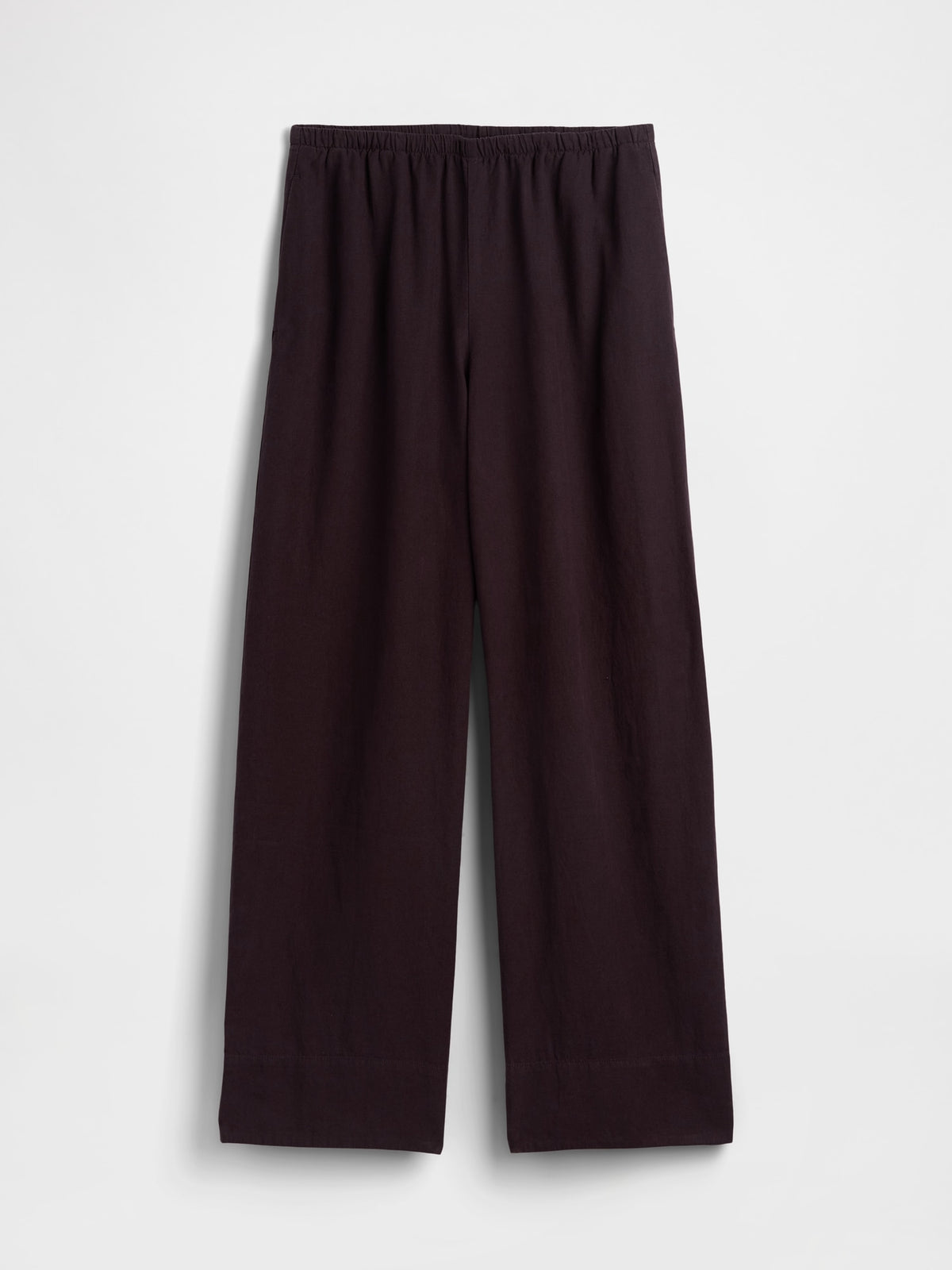 Linen-Blend Easy Wide-Leg Pants - Terra brown