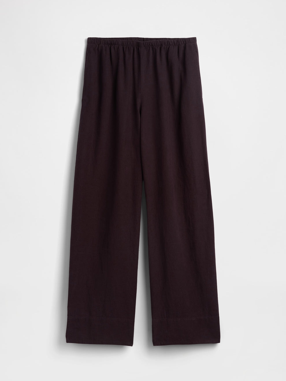 Linen-Blend Easy Wide-Leg Pants - Terra brown