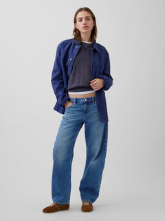 Low Rise Barrel Jeans - Medium indigo