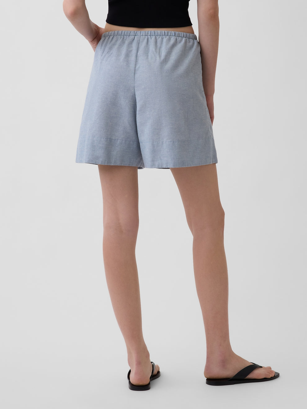 6" Linen-Blend Easy Shorts - Blue suede