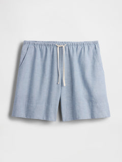 6" Linen-Blend Easy Shorts - Blue suede