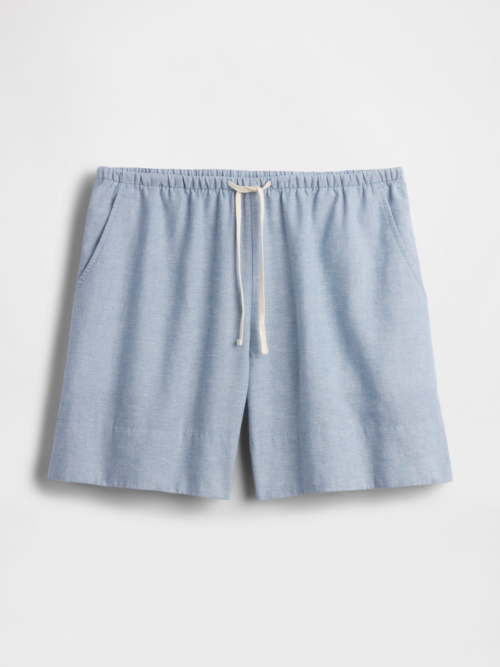 6" Linen-Blend Easy Shorts - Blue suede
