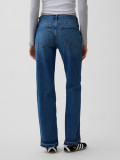 Mid Rise Relaxed Straight Jeans - Medium wash