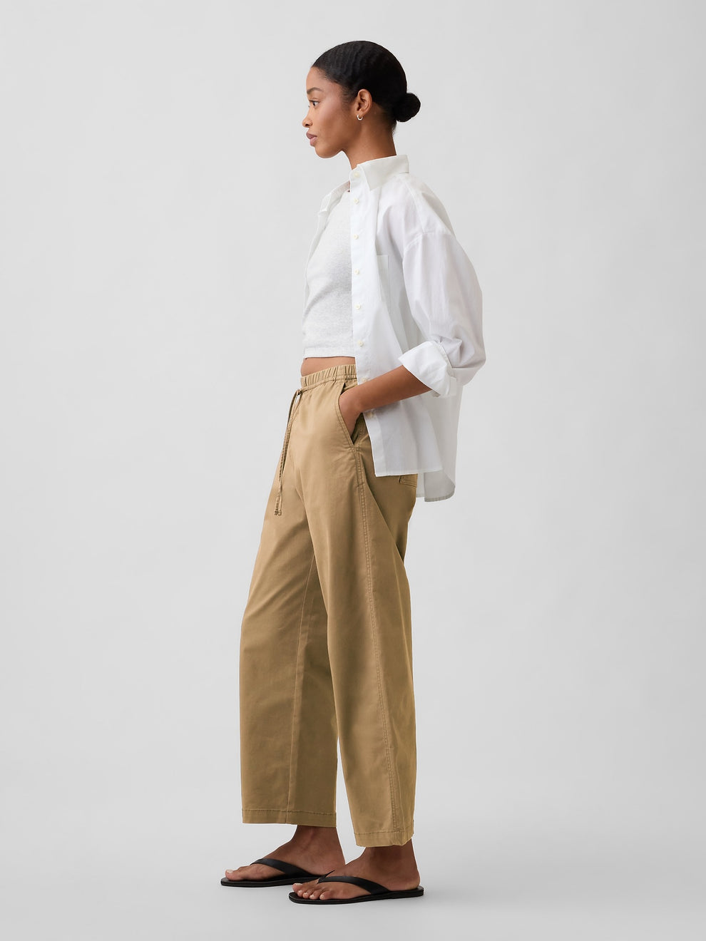 Mid Rise Easy Barrel Khakis - Mojave brown