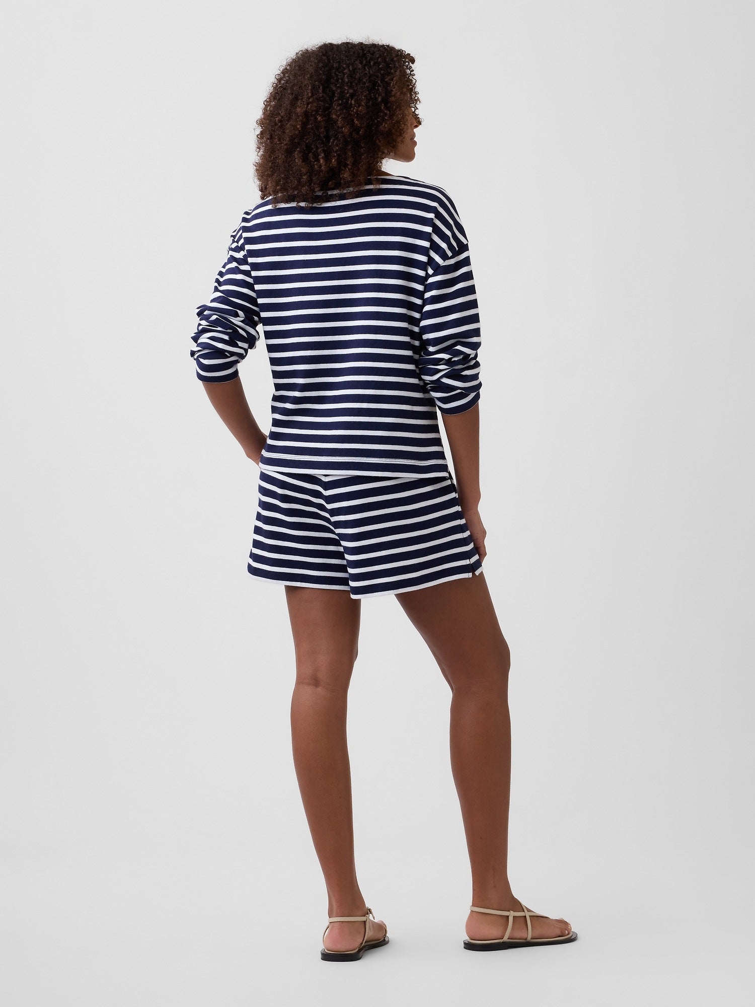 Pull-On Stripe Shorts - Navy stripe