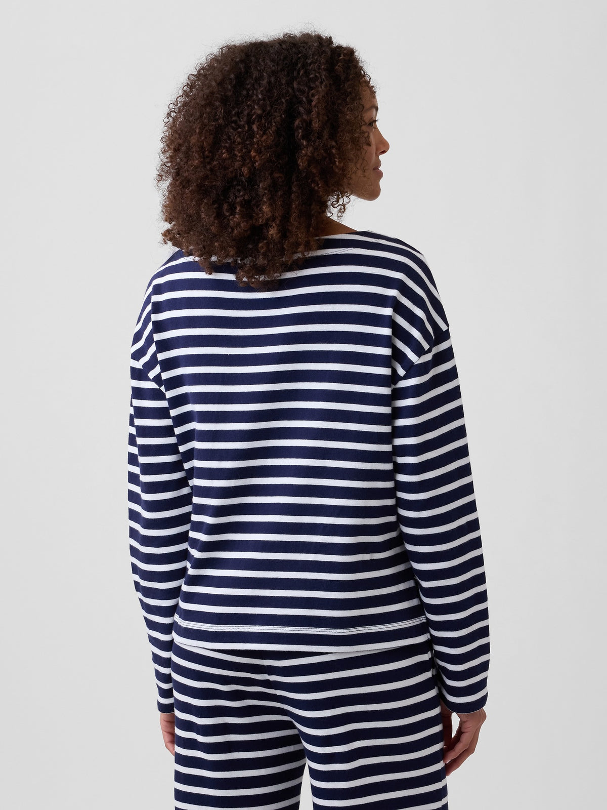 Stripe Boatneck Top - Navy stripe