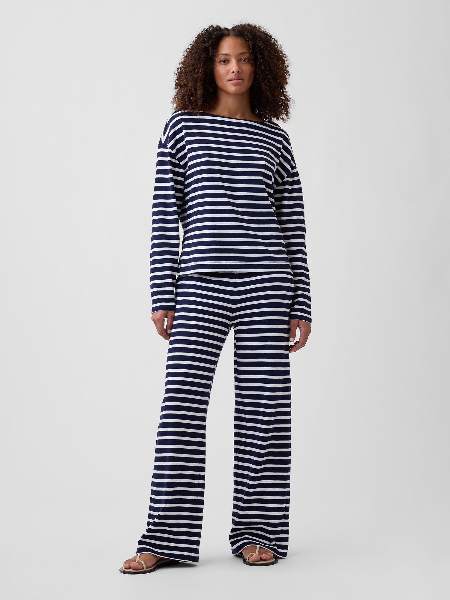 Stripe Boatneck Top - Navy stripe
