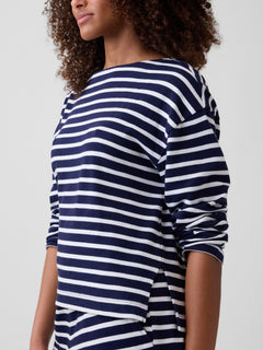 Stripe Boatneck Top - Navy stripe