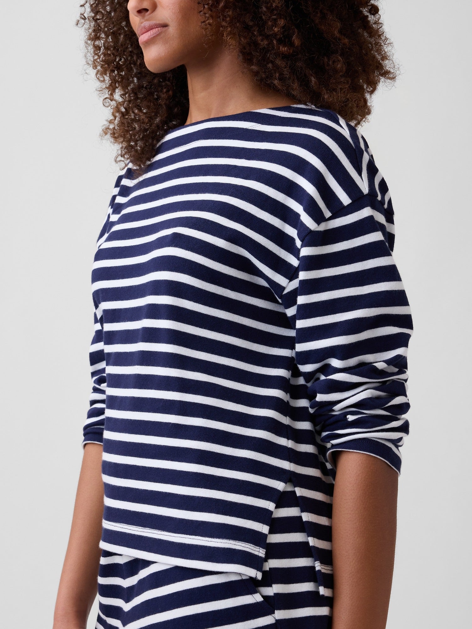 Stripe Boatneck Top - Navy stripe