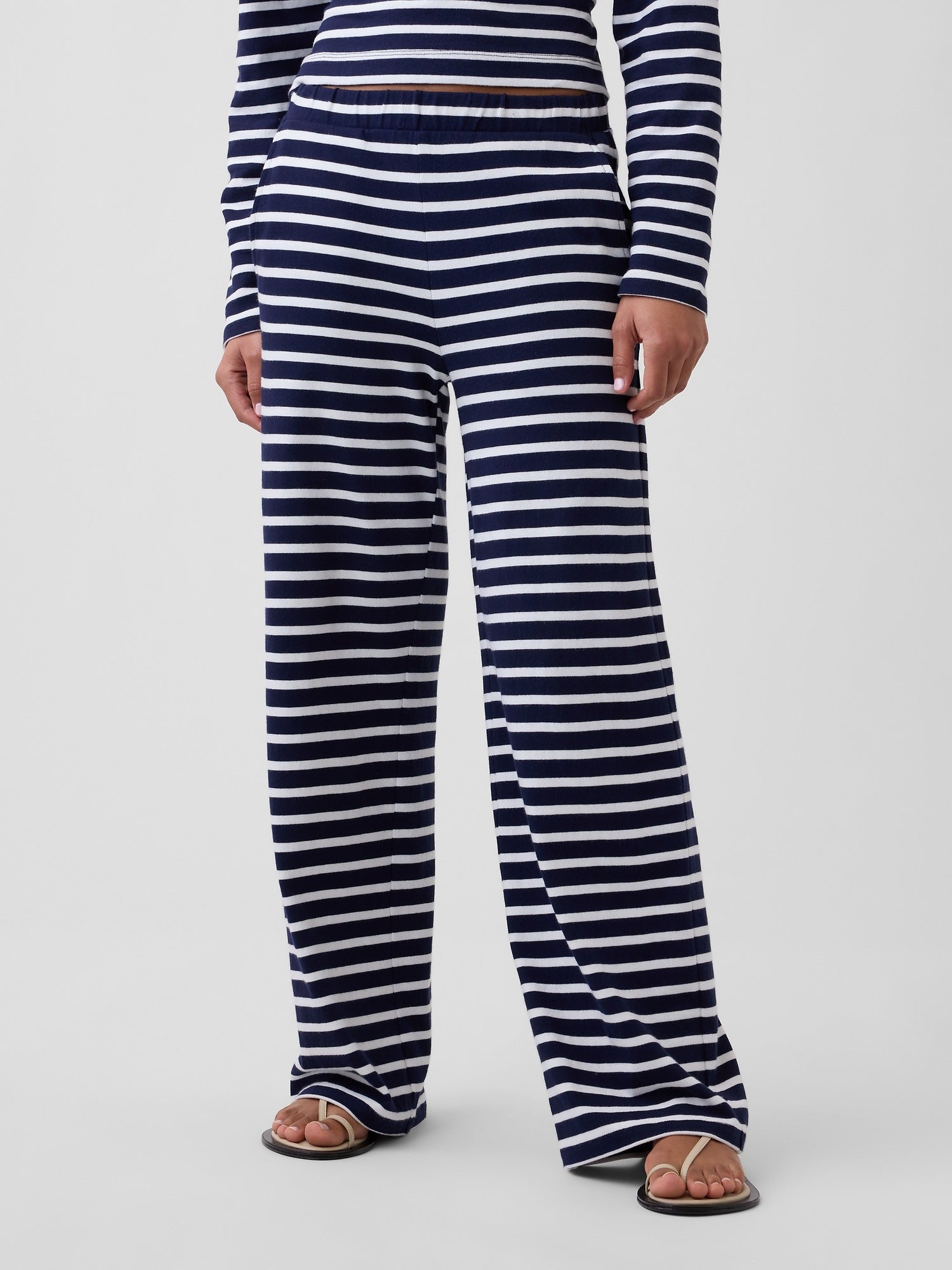 Stripe Pull-On Pants - Navy stripe