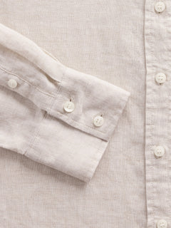100% Linen Oversized Shirt - Flax beige