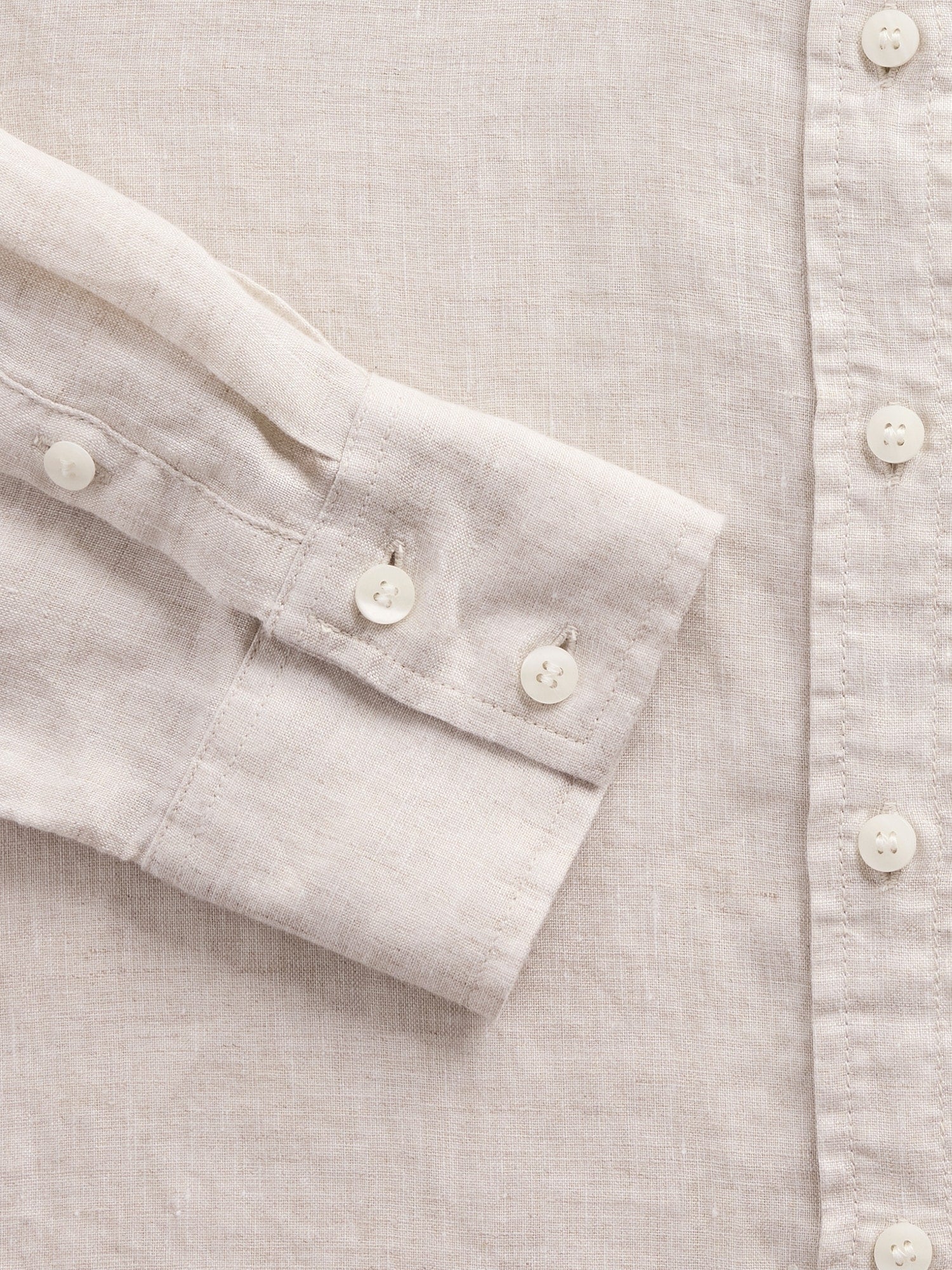 100% Linen Oversized Shirt - Flax beige