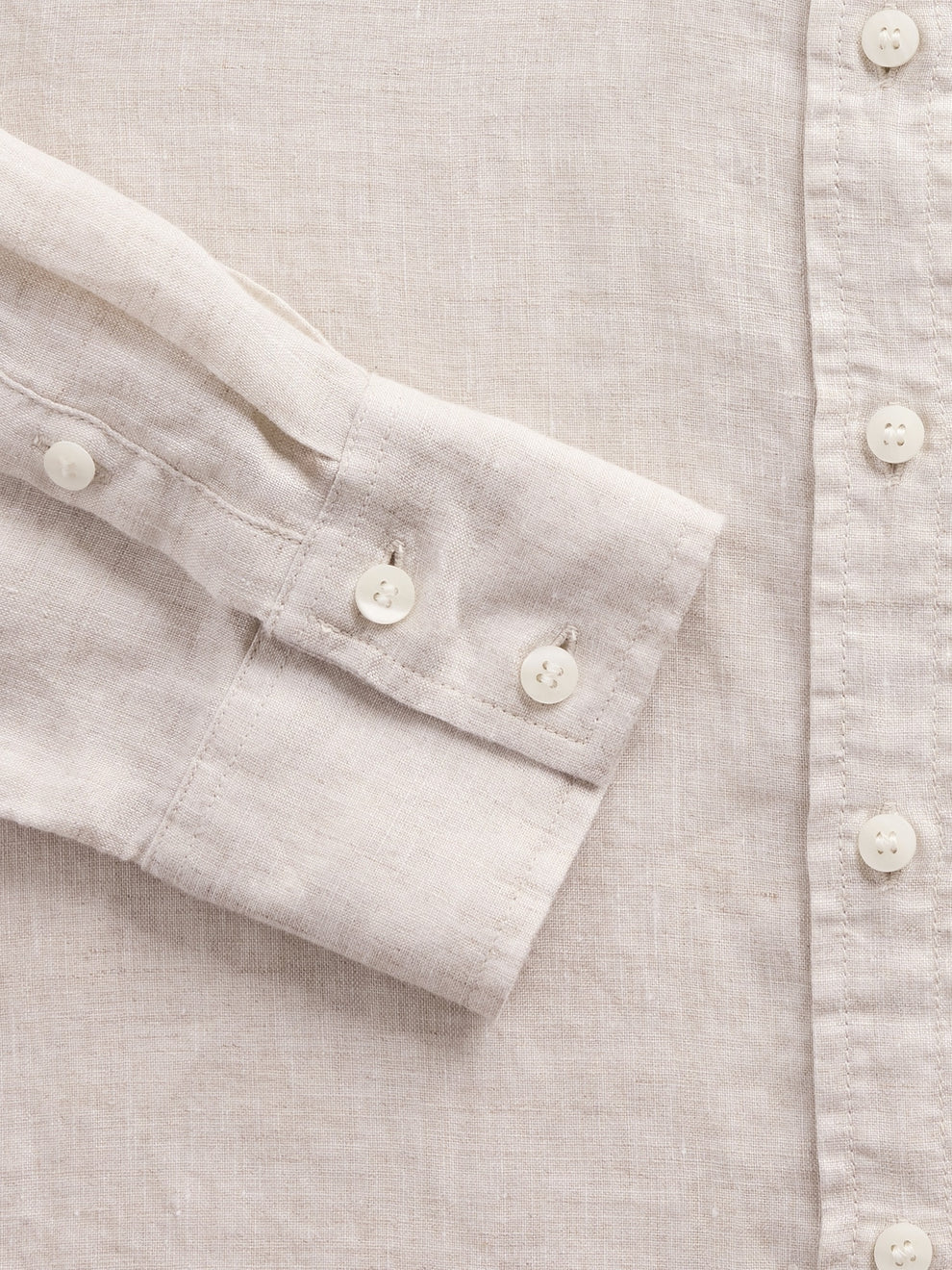 100% Linen Oversized Shirt - Flax beige