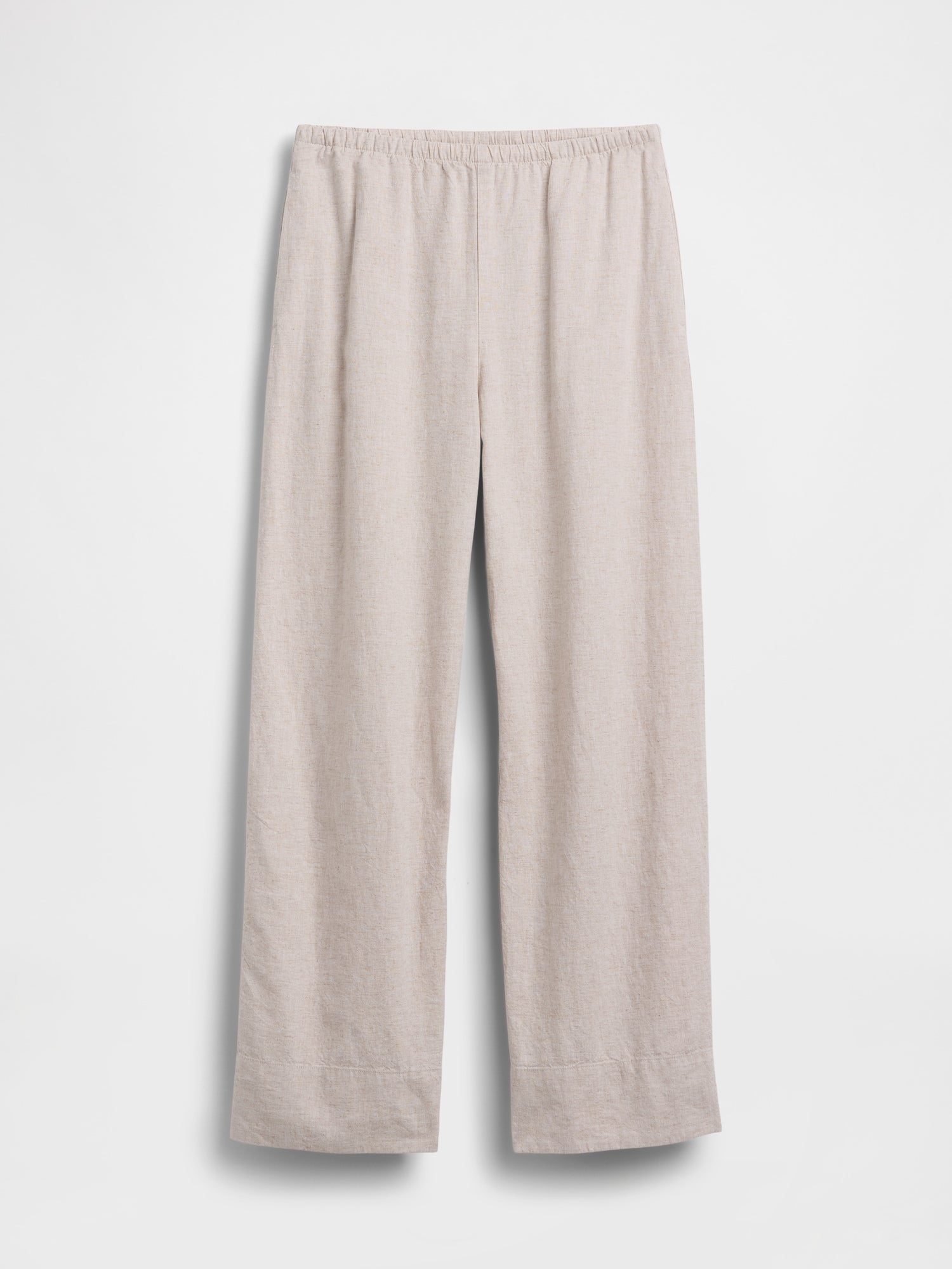 Linen-Blend Easy Wide-Leg Pants - Flax beige