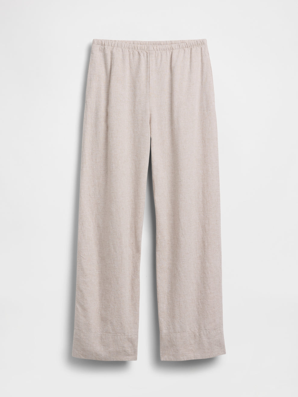 Linen-Blend Easy Wide-Leg Pants - Flax beige