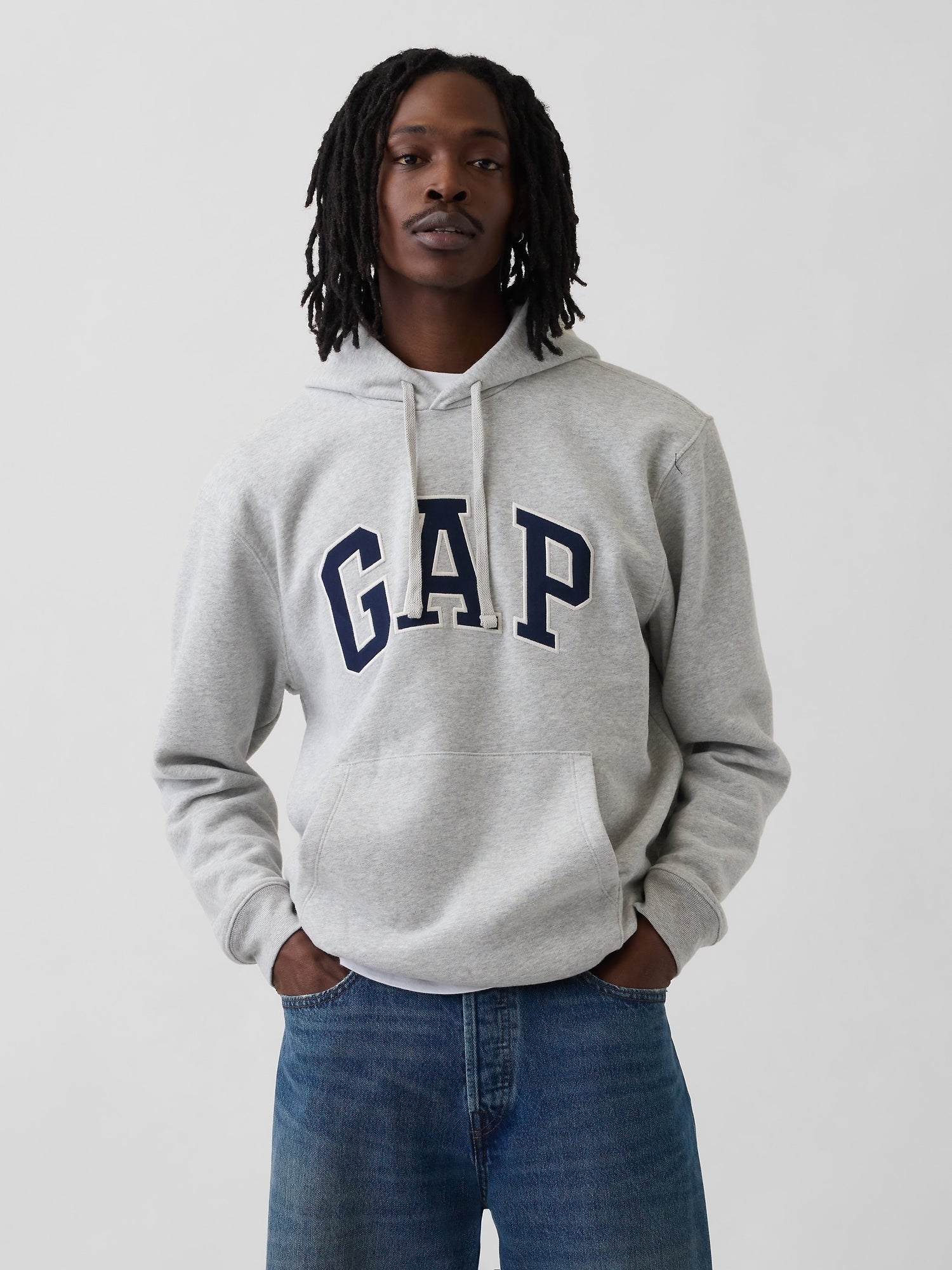 Adult VintageSoft Arch Logo Hoodie - Light heather grey