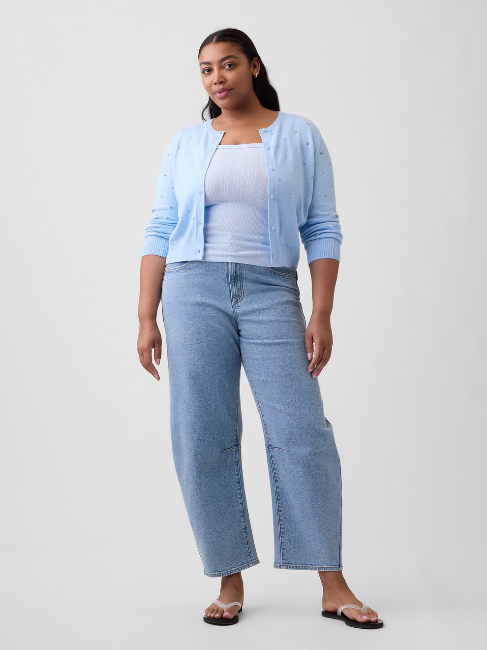 High Rise Barrel Jeans - Light wash
